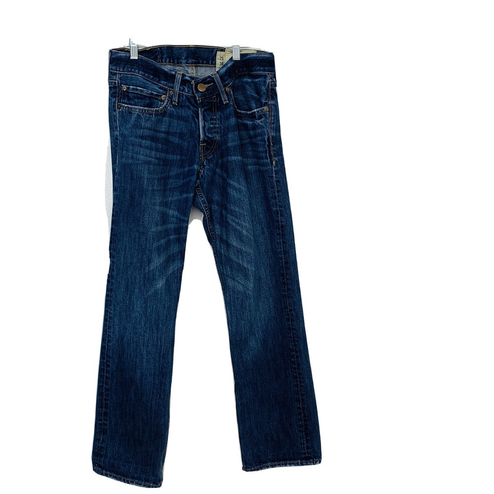 Hollister Mens Jeans 29/30 Straight Leg Blue Medium Wash Distress Pockets